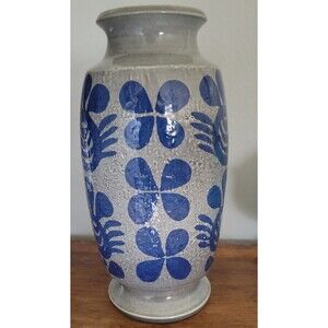 Göran Andersson Upsala-Ekeby Swedish MCM Art Pottery Ceramic Vase Blue on Gray